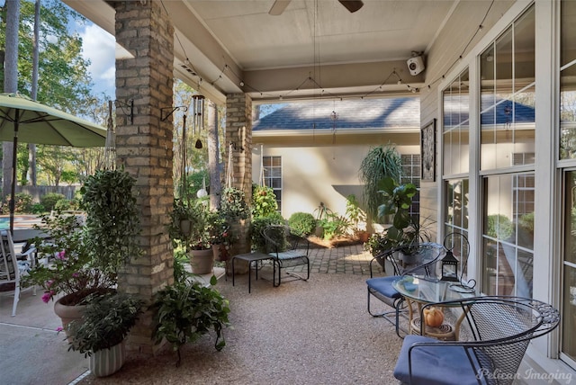 9622 Norris Ferry Rd, Shreveport, LA 71106 - view of patio / terrace featuring a ceiling fan