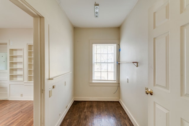 interior space featuring dark wood-type flooring