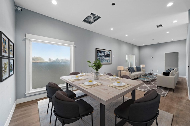 dining room featuring wood-type flooring