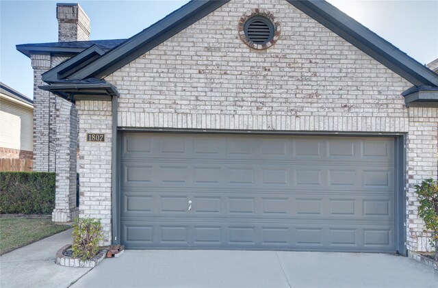 view of garage