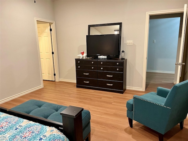 bedroom featuring light hardwood / wood-style floors