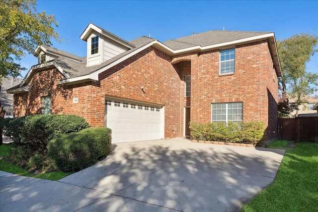 view of front of house with a garage