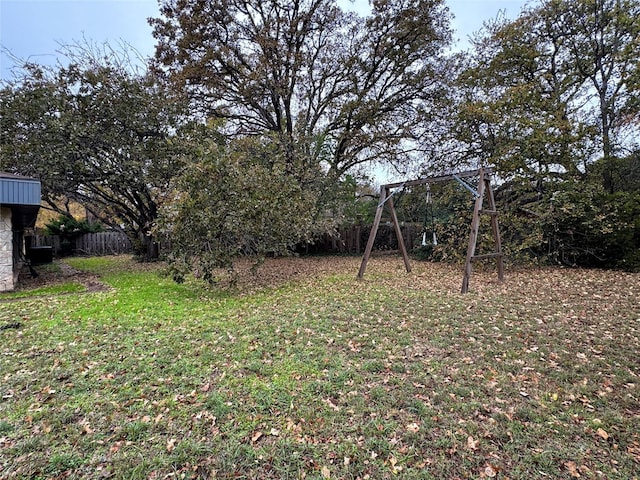 view of yard with a playground