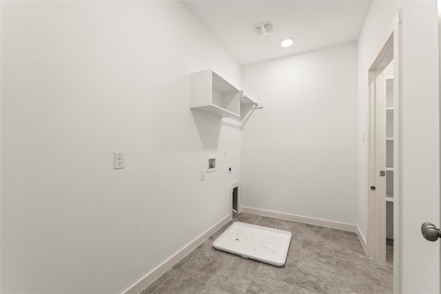 laundry room featuring hookup for a gas dryer, washer hookup, and hookup for an electric dryer