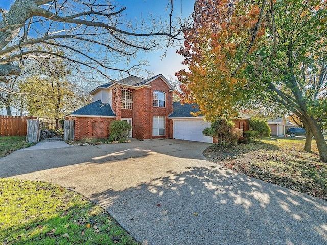 view of property featuring a garage