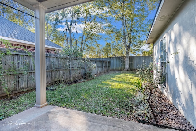 view of yard featuring a patio area