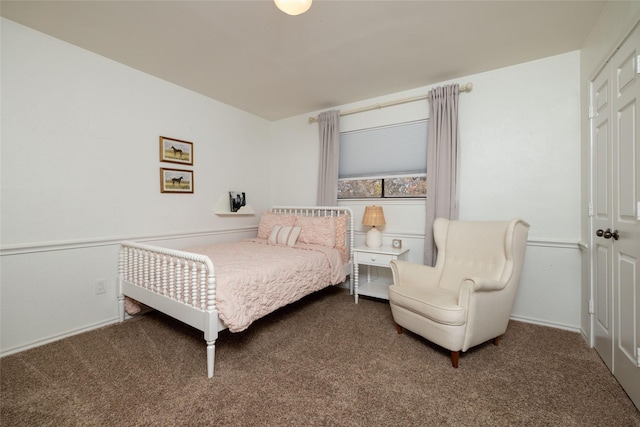 carpeted bedroom featuring a closet