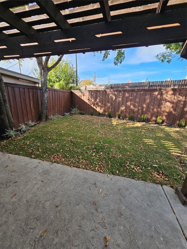 view of yard featuring a patio