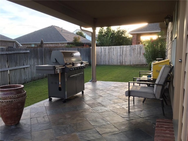 view of patio / terrace with a grill