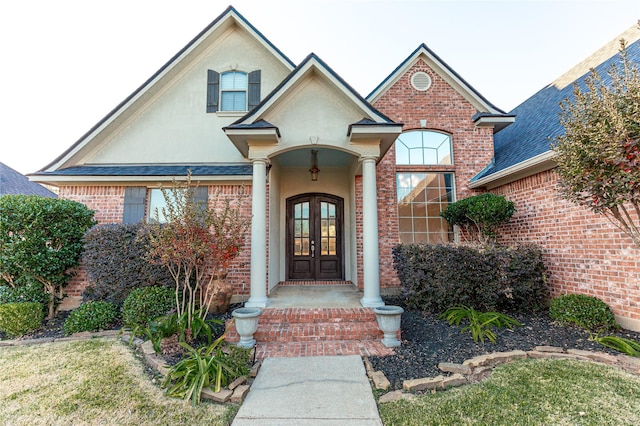 view of front of house with french doors