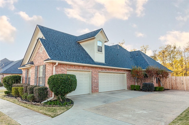 view of home's exterior featuring a garage