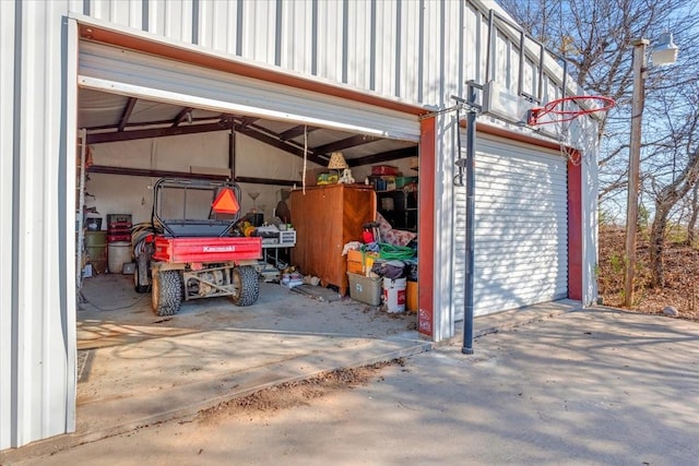 view of garage