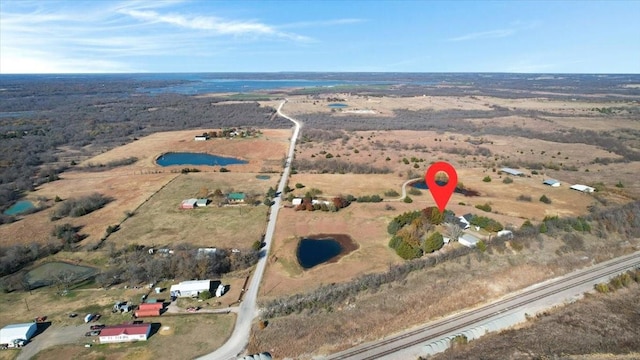 aerial view with a rural view