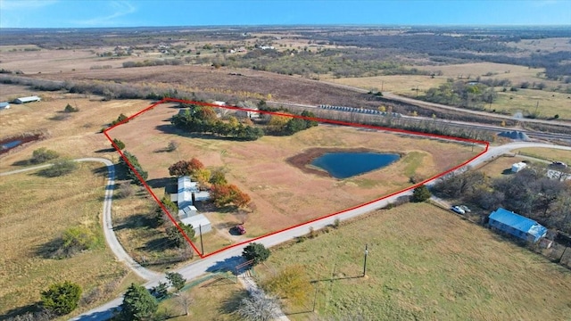 aerial view with a rural view