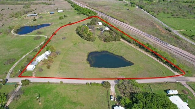 3529 Bennett Ln, Sherman, TX 75092 - bird's eye view featuring a water view and a rural view