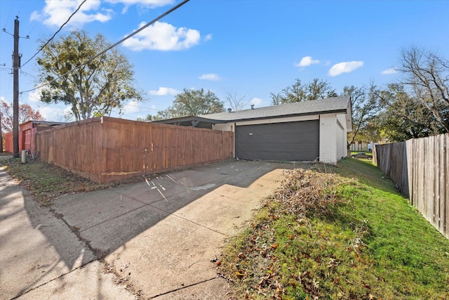 view of garage