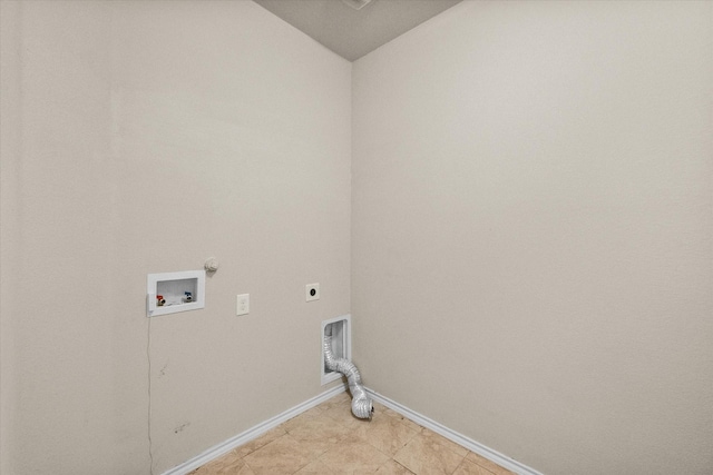 clothes washing area featuring hookup for an electric dryer, hookup for a gas dryer, and hookup for a washing machine