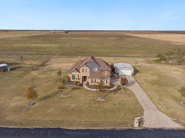 bird's eye view featuring a rural view