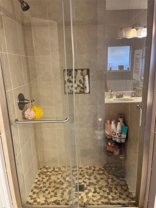 bathroom with an enclosed shower