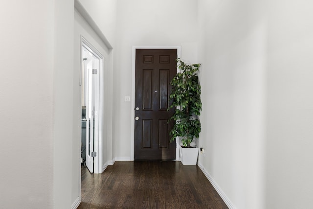 entrance foyer featuring dark hardwood / wood-style flooring