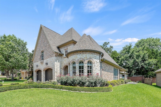 view of front facade featuring a front lawn