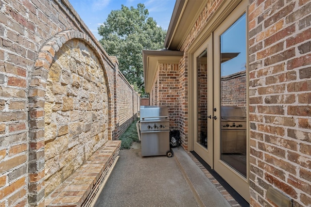 view of patio featuring french doors