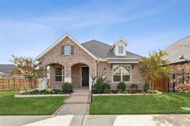 view of front of house with a front lawn