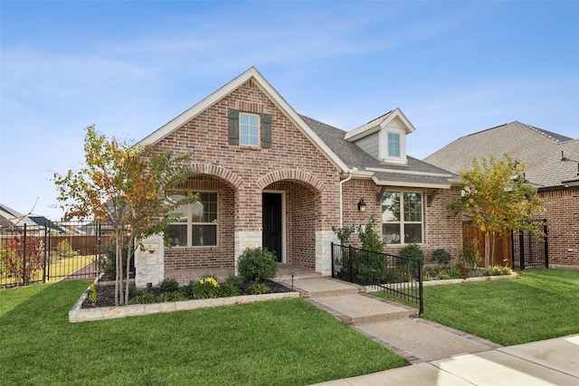 view of front of house with a front lawn