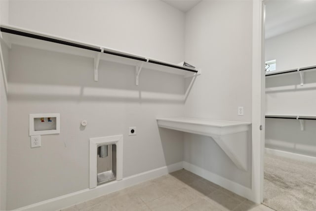 laundry area featuring washer hookup, hookup for an electric dryer, and hookup for a gas dryer