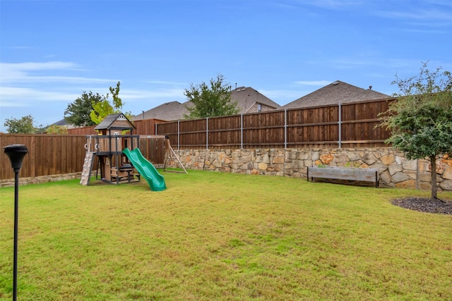 view of yard featuring a playground