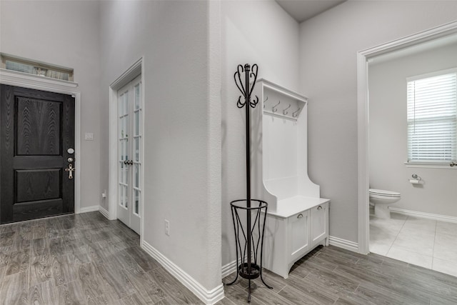 entrance foyer with wood-type flooring