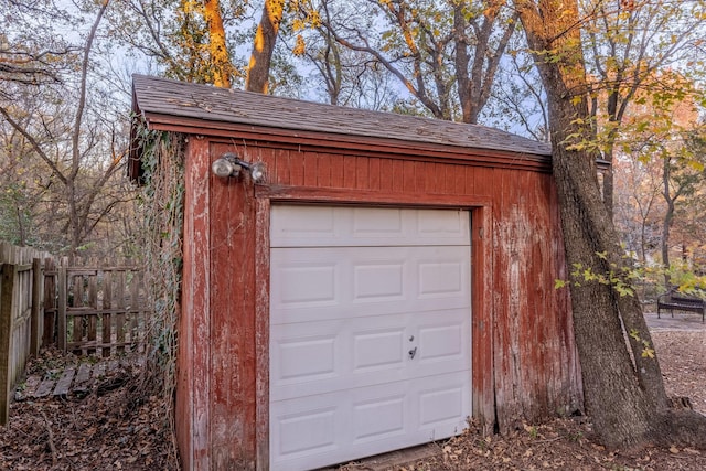 view of garage