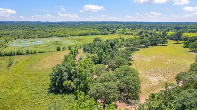 aerial view with a water view and a rural view