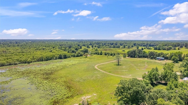 aerial view featuring a rural view