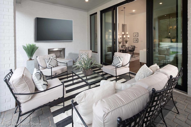 4121 Buffalo Clover Dr, Aubrey, TX 76227 - view of patio with an outdoor living space