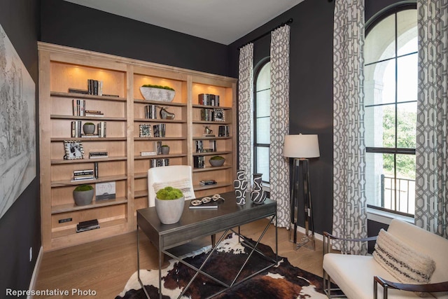 4121 Buffalo Clover Dr, Aubrey, TX 76227 - home office with wood finished floors