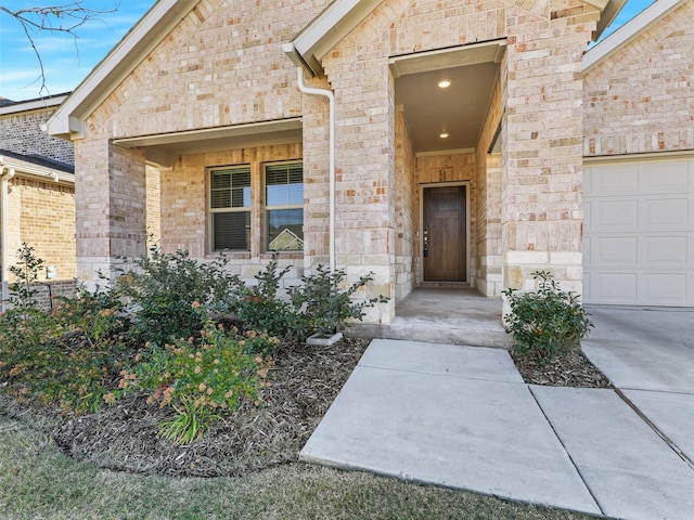 property entrance featuring a garage