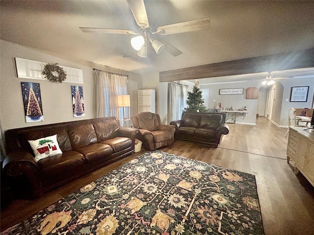709 Kerry Ln, Azle, TX 76020 - living area featuring ceiling fan and wood finished floors