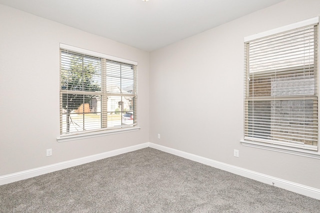 view of carpeted spare room