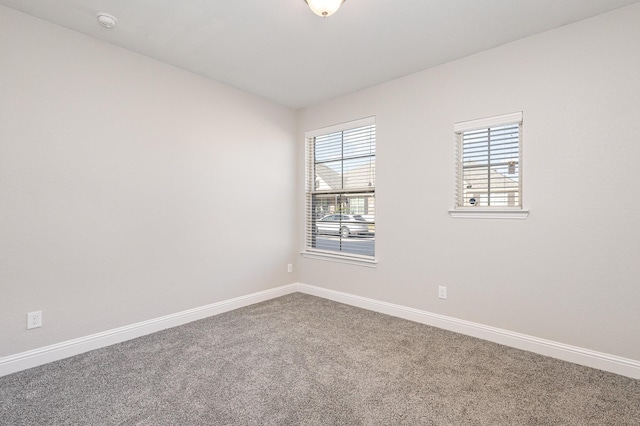 view of carpeted spare room