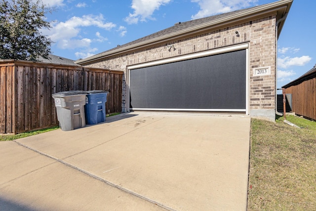 view of garage