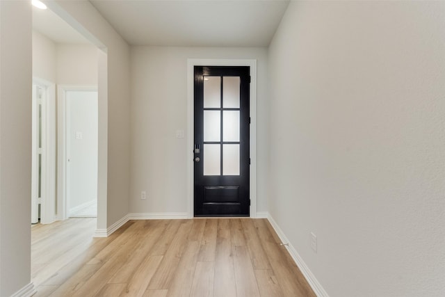 entrance foyer with light hardwood / wood-style floors