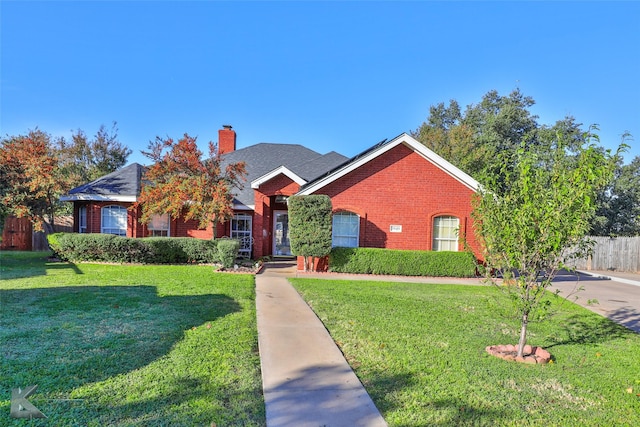 view of front of house with a front yard