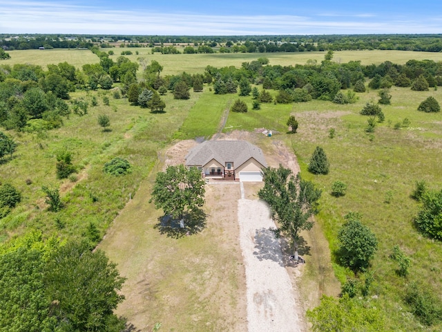 drone / aerial view with a rural view