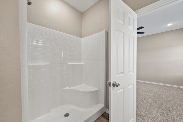 bathroom featuring a shower