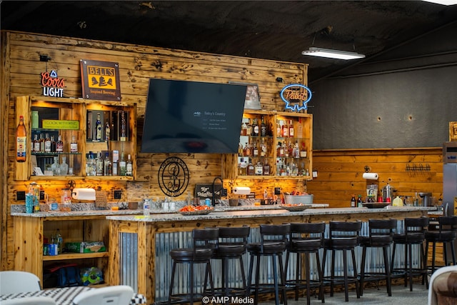 bar with wooden walls