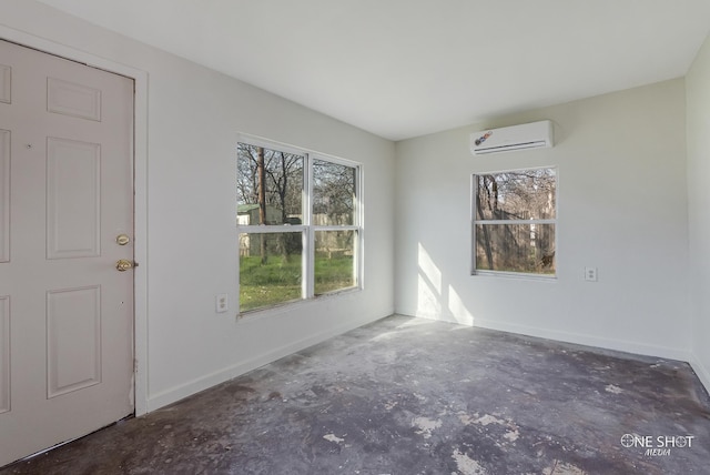 empty room with an AC wall unit