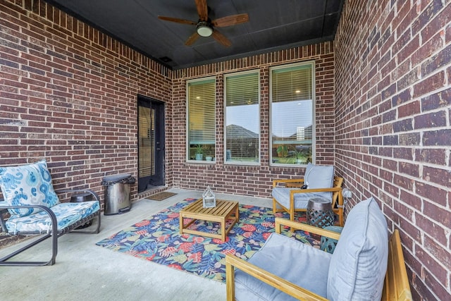 view of patio / terrace with ceiling fan