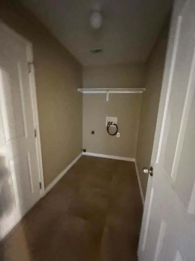 laundry room featuring hookup for an electric dryer and hookup for a washing machine