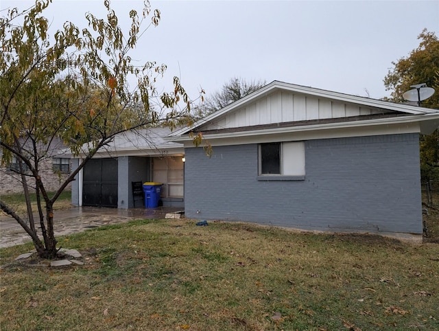 view of home's exterior featuring a yard